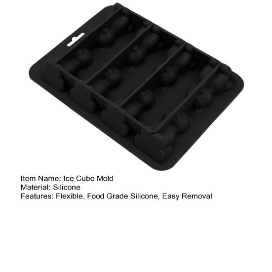 3D Форма для льда в виде кота, силиконовый поднос без БФА для холодных напитков, виски, коктейлей, легко извлекаемый ледогенератор