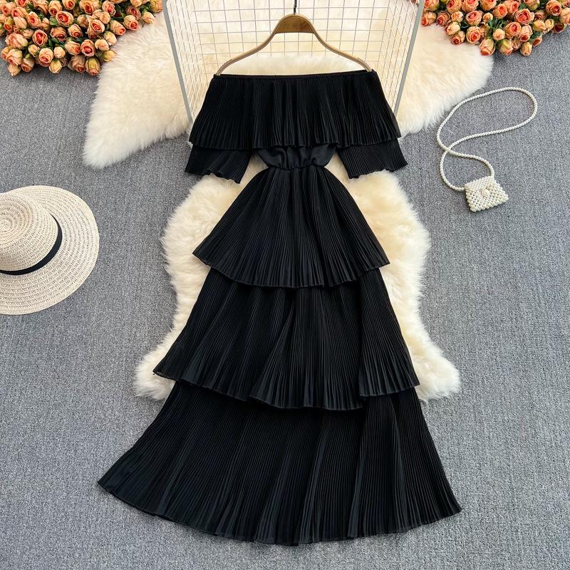 Элегантное летнее пляжное платье на одно плечо с оборками