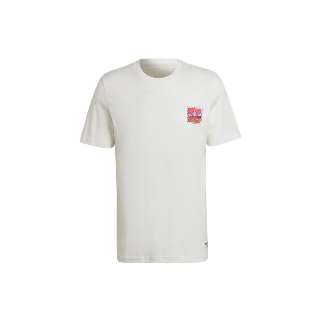 adidas Мужская футболка с короткими рукавами и логотипом Originals Trefoil Off-White HC7160