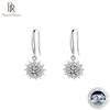 Sterling Silver S925 Sunflower Moissanite Ear Hook Micro-studded With Diamond Zircon Earrings Sunflower Flash Wedding Jewelry