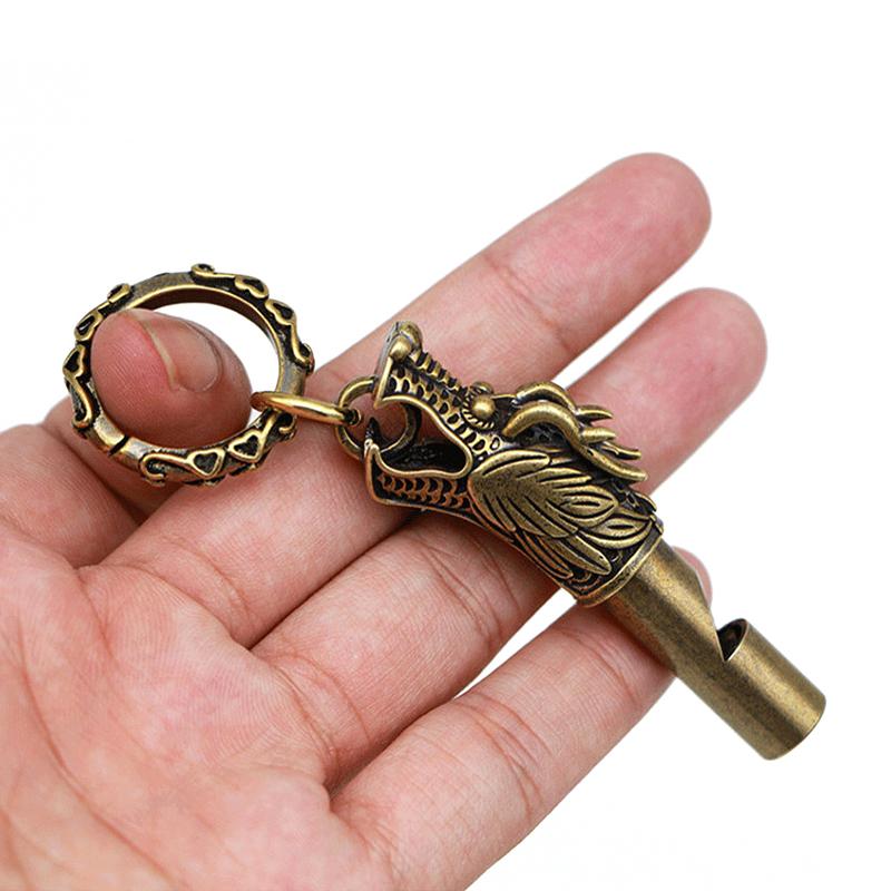 Сунь Укун Латунный свисток Украшения Брелок Подвеска Ретро Декоративные фигурки Голова дракона Медный свисток Сувенир Подвеска для автомобиля