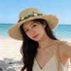 Sunscreen wreath straw hat handwoven large brim sunscreen hat summer outing beach hat