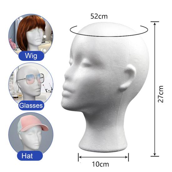 Foam Wig Head Tall Female Mannequin Hairpieces Display Holder Hats Sunglasses