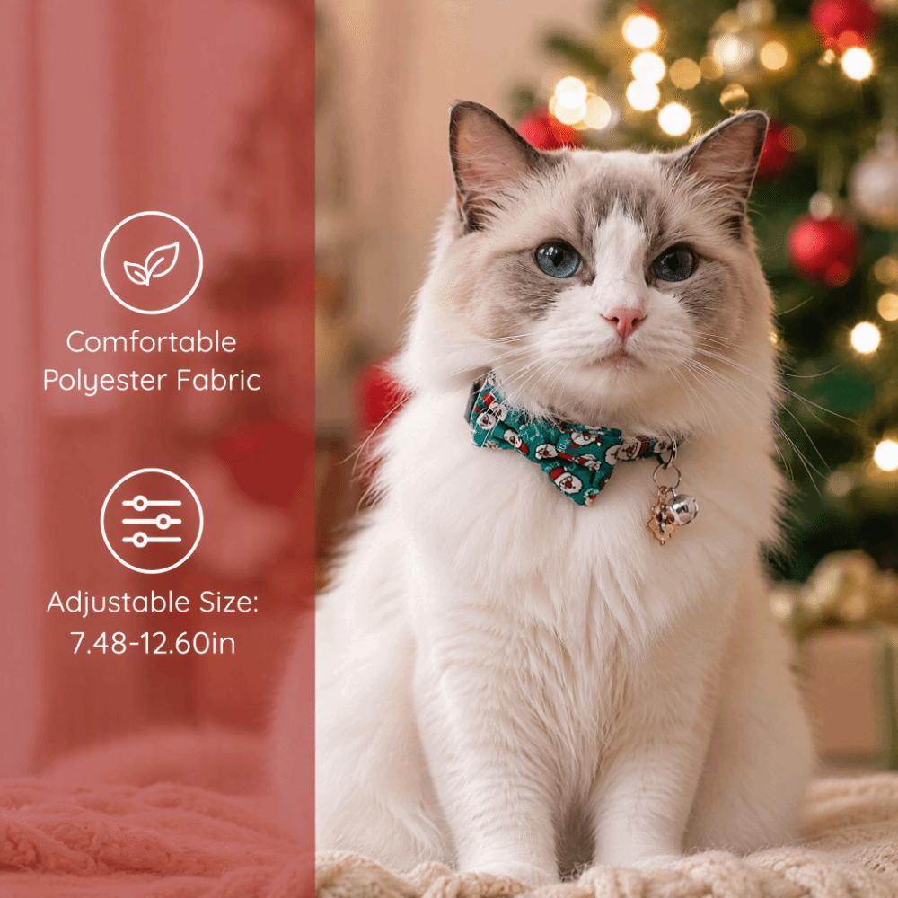 Striped Pet Bow Tie Collar Detachable Safety Breakaway Collar Holiday Decoration