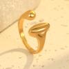 GEMCHIC Women's Geometric Stainless Steel Open Ring - Fashionable, Minimalist, High-End, Adjustable