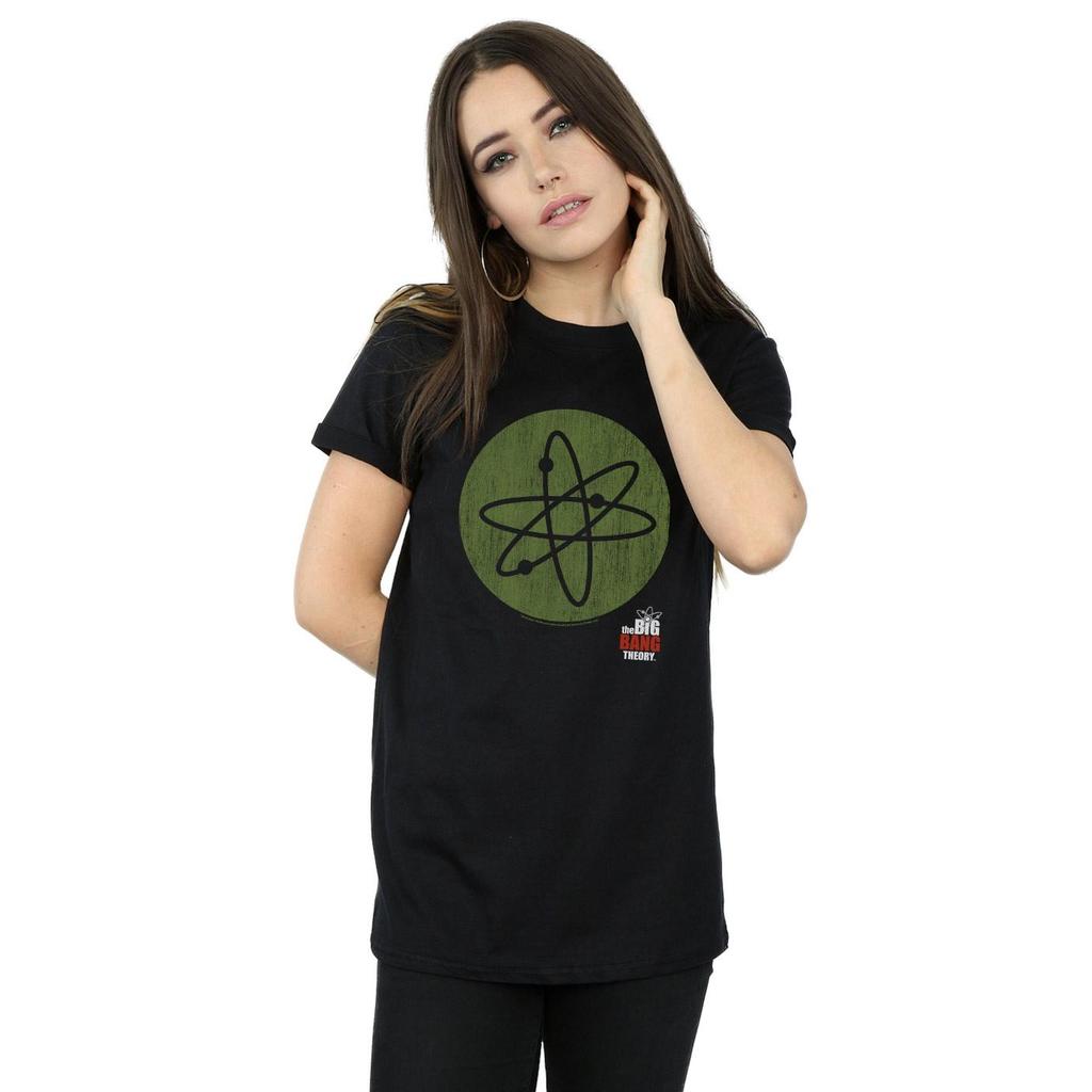 The Big Bang Theory Женская/Дамская хлопковая футболка в стиле бойфренд Big Bang Icon