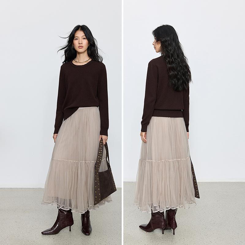 LILY Handmade Round Neck Knitted Shirt for Women