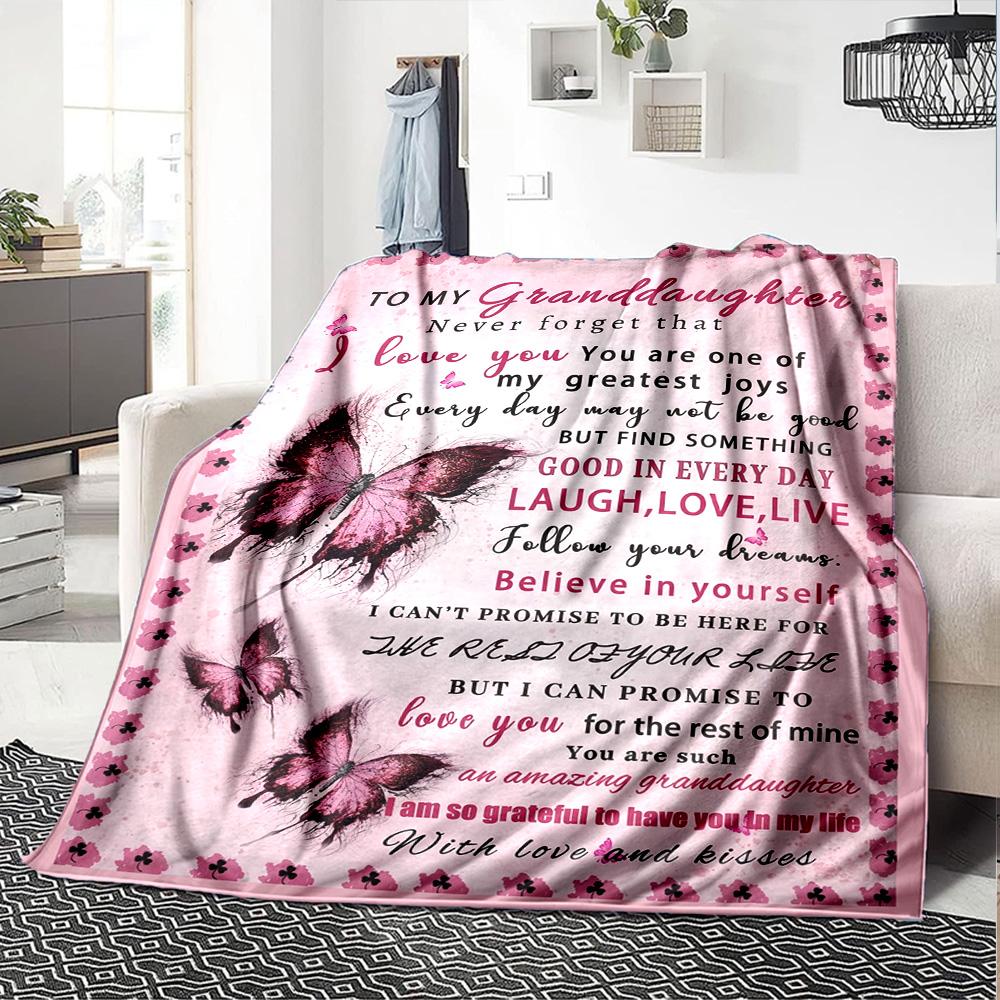 Pink butterfly Cozy Blanket Warmthful Decor Suitable for Sofa Couch Office Bed Picnics Ideal for All Seasons Stylish Decor Ideal Gift Y33