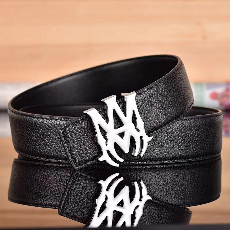 Мужской стильный кожаный ремень с гладкой пряжкой - Универсальный для бизнеса и моды