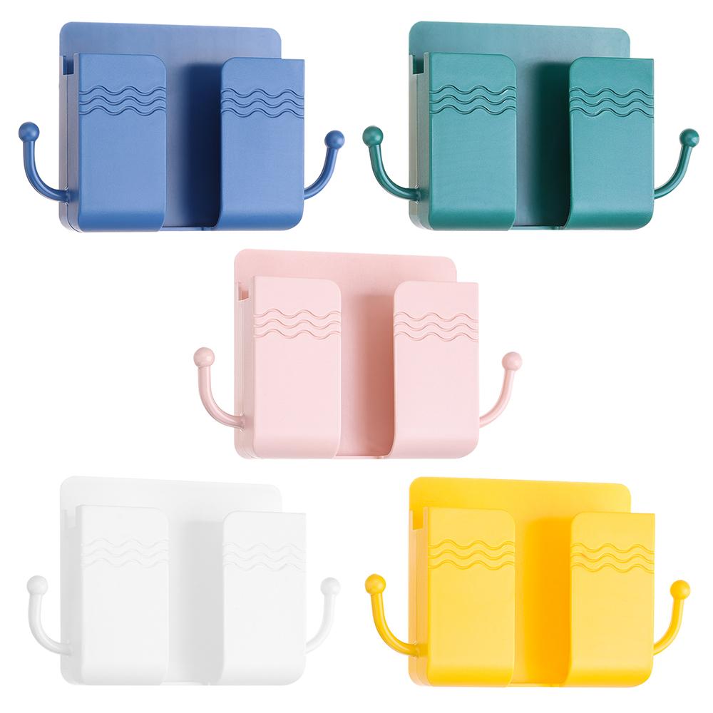 Настенный органайзер для телефона Подставка для телефона Держатель для телефона Крючки для кабелей Хранение пульта ДУ