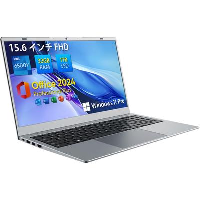 ECOHERO Ноутбук FHD IPS Pentium 6500Y CPU лучше, чем Core 32 ГБ Двойной 1 ТБ Windows 11 Office 2024 Pro Затвор для конфиденциальности Веб-камера Идеально подходит для и Видео