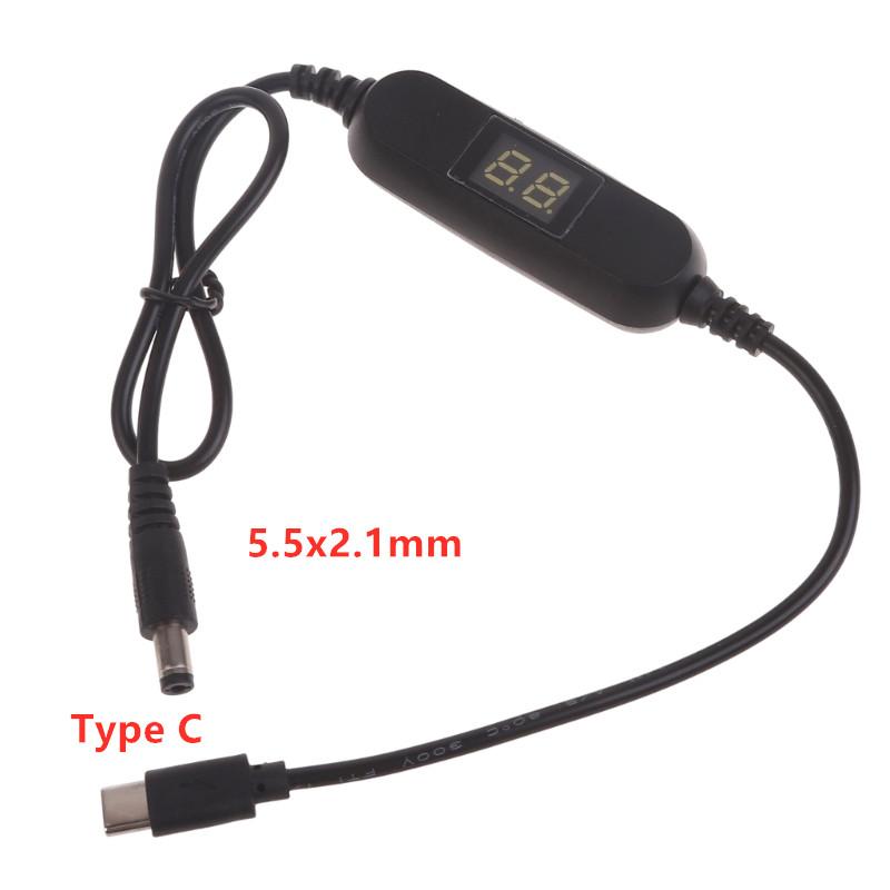USB C Type C 5V to 1.2V 3V 4.5V 6V 7.5V 9V 12V 2.5mm/3.5mm/4.0mm/5.5mm Adjustable Voltage Cable Step Up Down Converter Cord