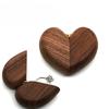 Black Walnut Ring Box Love Heart Wedding Jewelry Storage Box Proposal Engagement Jewelry Box