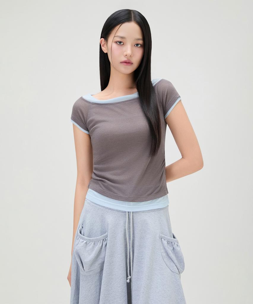 MIXXO Многослойная футболка с вырезом-лодочкой Re Lwg40Ms_Miwhwg71Qa
