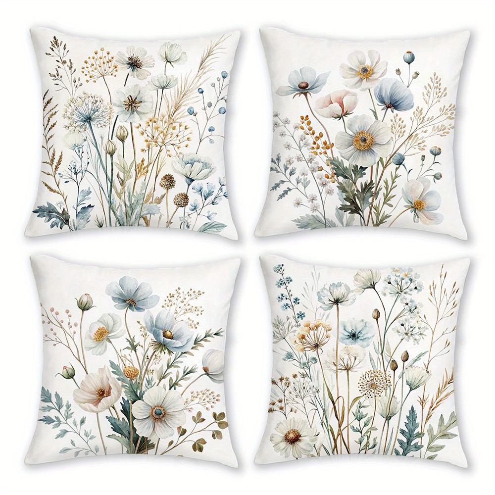 1/4Pcs Floral Patterned Pillowcases For Cozy Decor Sofa Cushion Cover Home Bedroom Room Decoration
