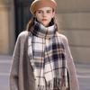Knitted  Rainbow Print Thick  Scarf  Women Plaid Design Pashmina Shawls Cashmere Shawl Lady Warm Winter Wrap Tassel Scarves