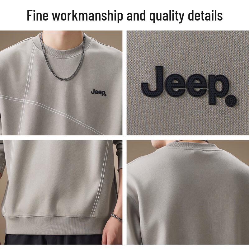 JEEP Men's American-Style Relaxed Fit Crewneck Sweatshirt