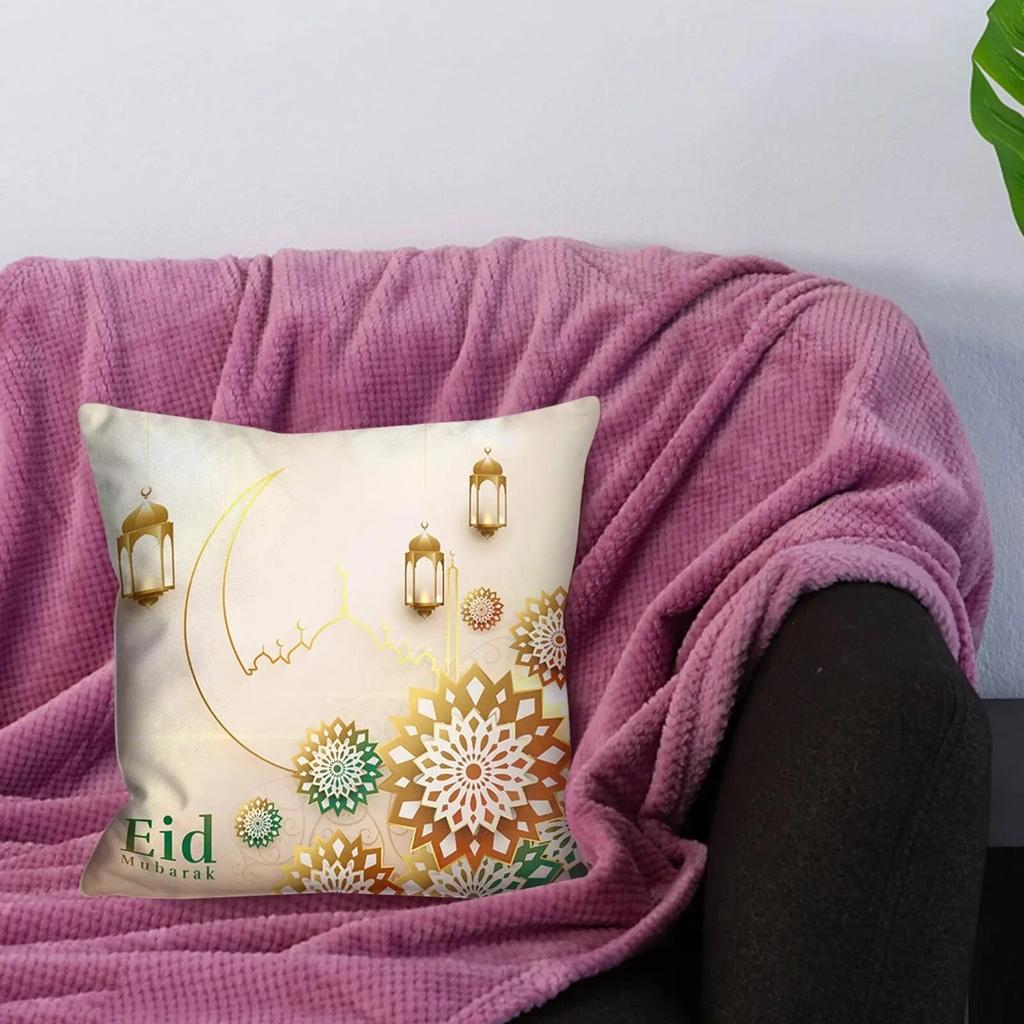 Ramadhan Decoration Eid Decorative Pillowcases Sofa Cushion Covers Bed Pillowcases Polyester Pillowcases Muslim Home Decor