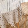 Cloth Cotton Table Linen Round Tablecloth With Tassel Dustproof Floret Circular Table Cover For Kitchen Dinning Tabletop Decor