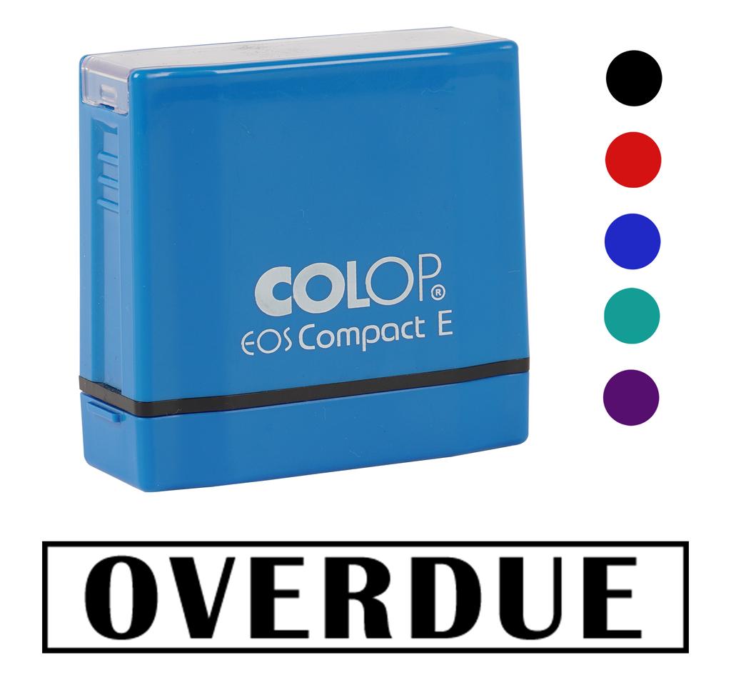 Printtoo Over Due Self Inking Rubber Stamp Pre-Inked Office Stamp- Home Office Business Stationery, Black- 42 X 9