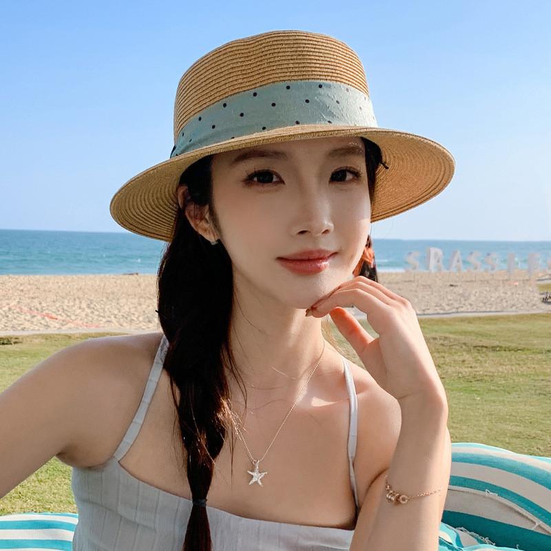 Французская элегантная соломенная шляпа с широкими полями для защиты от летнего солнца