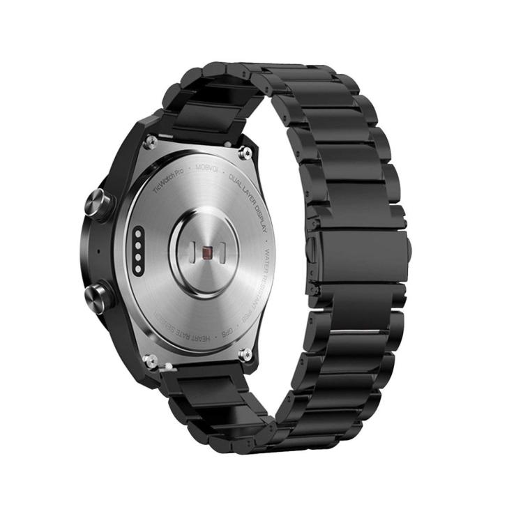 22 мм Для Huawei Watch GT2e GT2 46 мм Трехзвенный Браслет из Нержавеющей Стали(черный)