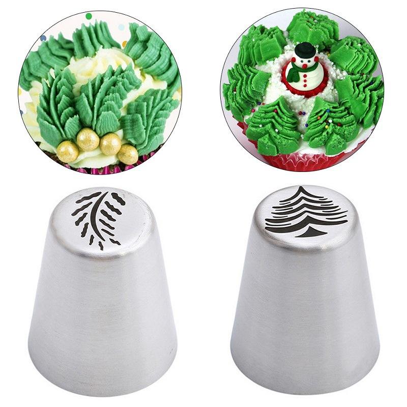 1Pc Christmas Cream Cake Icing Piping Nozzles Set Kitchen Tree Snowflake Cupcake Decorating Flower Mouth Pastry Baking Tools