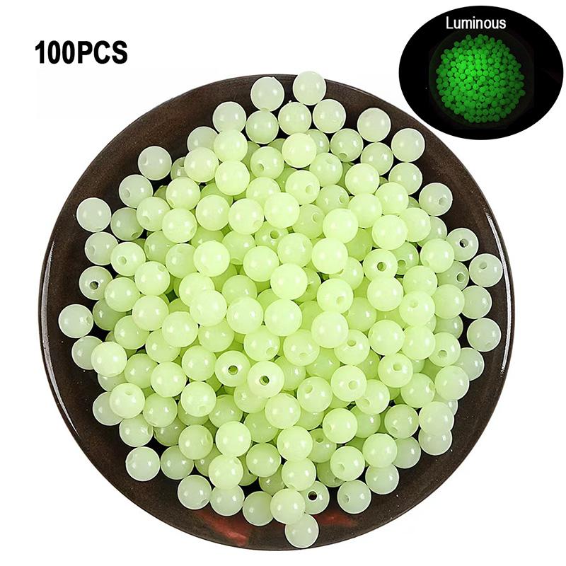 1 шт. светящиеся бусины рыболовные космические бобы 4 мм 5 мм 6 мм 100 шт./пакет резиновые приманки светящиеся поплавковые шарики для рыболовных снастей на открытом воздухе