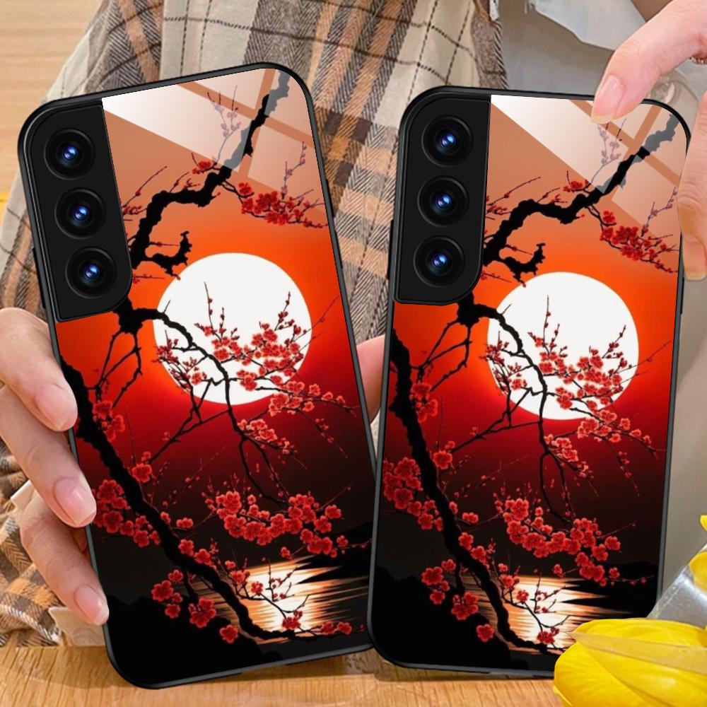 Чехол для мобильного телефона Luna Moon для Samsung Galaxy A56 55 54 53 52 51 36 35 34 23 16 15 5G Стеклянный Цветной Чехол Чехол Роскошный