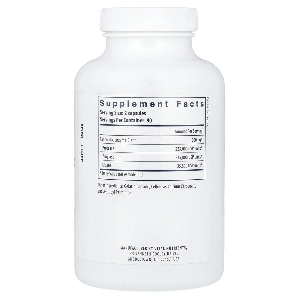 Ферменты поджелудочной железы, 180 капсул
