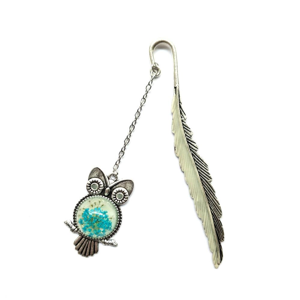 1 шт. светящаяся закладка в виде пера, ретро светящаяся металлическая закладка в виде хвоста кита, флуоресцентная закладка в виде совы/бабочки