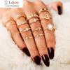 Matching Rings For Women Anillos Mujer Gold Ring Set Bagues Anillo Bohemian Jewellery Slytherin Accessories Couple Gift Sygnety