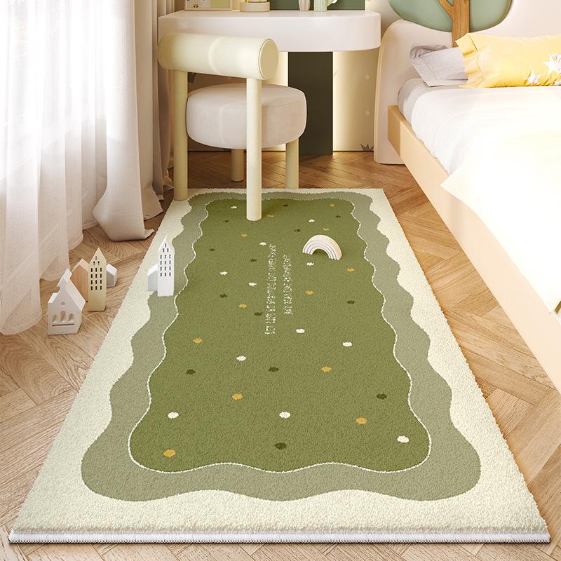 Детский мультяшный плюшевый прикроватный коврик - Искусственный кашемир, Милый и утолщенный напольный коврик для спальни девочки.