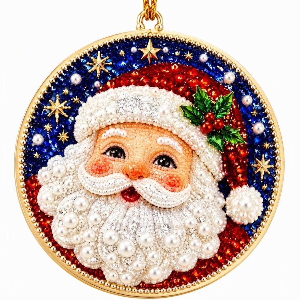 6Pcs Vintage Print Wooden Christmas Ornaments Set Art Xmas Hanging Decor Home Decor