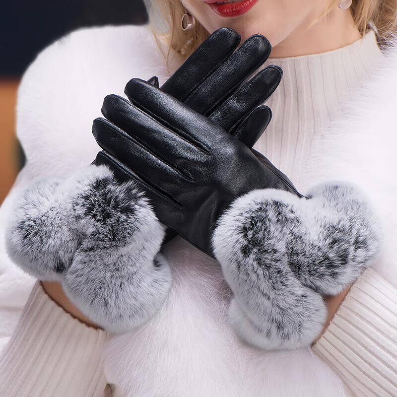 Женские флисовые перчатки из ПУ кожи с сенсорным экраном