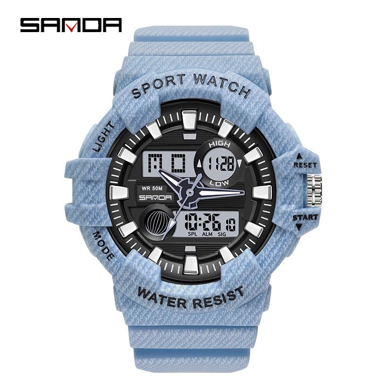 Sanda Student Multifunctional Waterproof Sports Watch with Alarm