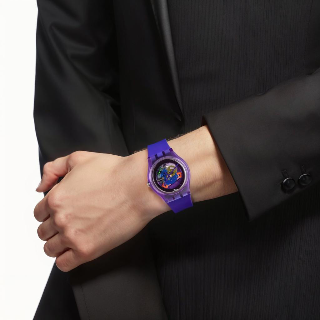 Swatch Унисекс фиолетовые часы SUOV100 SUOV100