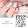 Пластины для штамповки ногтей, цветок 049, роза, ромашка, геометрическая штамповка, инструмент для шаблона формы для дизайна ногтей