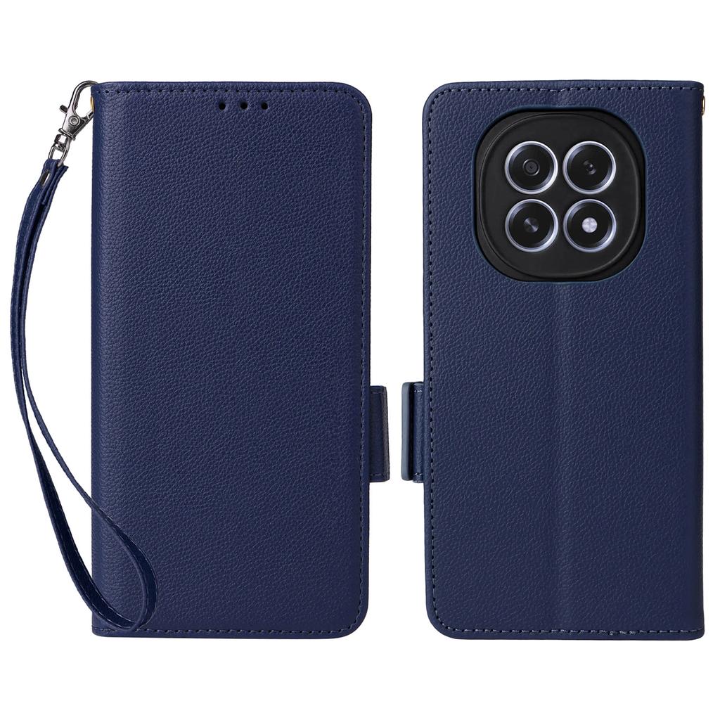 For Oppo F29 5G/A5 5G Case with Wrist Strap Litchi Texture PU Leather Wallet Phone Cover