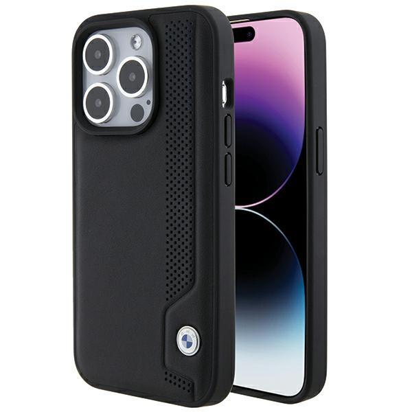 BMW BMHCP15X22RBDK iPhone 15 Pro Max 6.1" black/black hardcase Leather Blue Dots