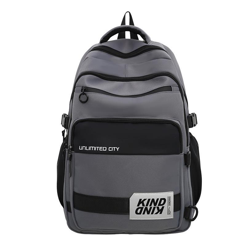 Мужской рюкзак большой вместимости для учеников младших классов средней школы, школьная сумка, женский рюкзак с цветными блоками