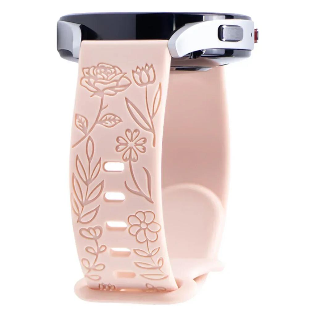 22мм Гравированный ремешок для Samsung Galaxy Watch 7 6 5 4 6Classic 20мм Силиконовый спортивный браслет для Huawei Watch GT5 GT4Pro Ремешок для часов