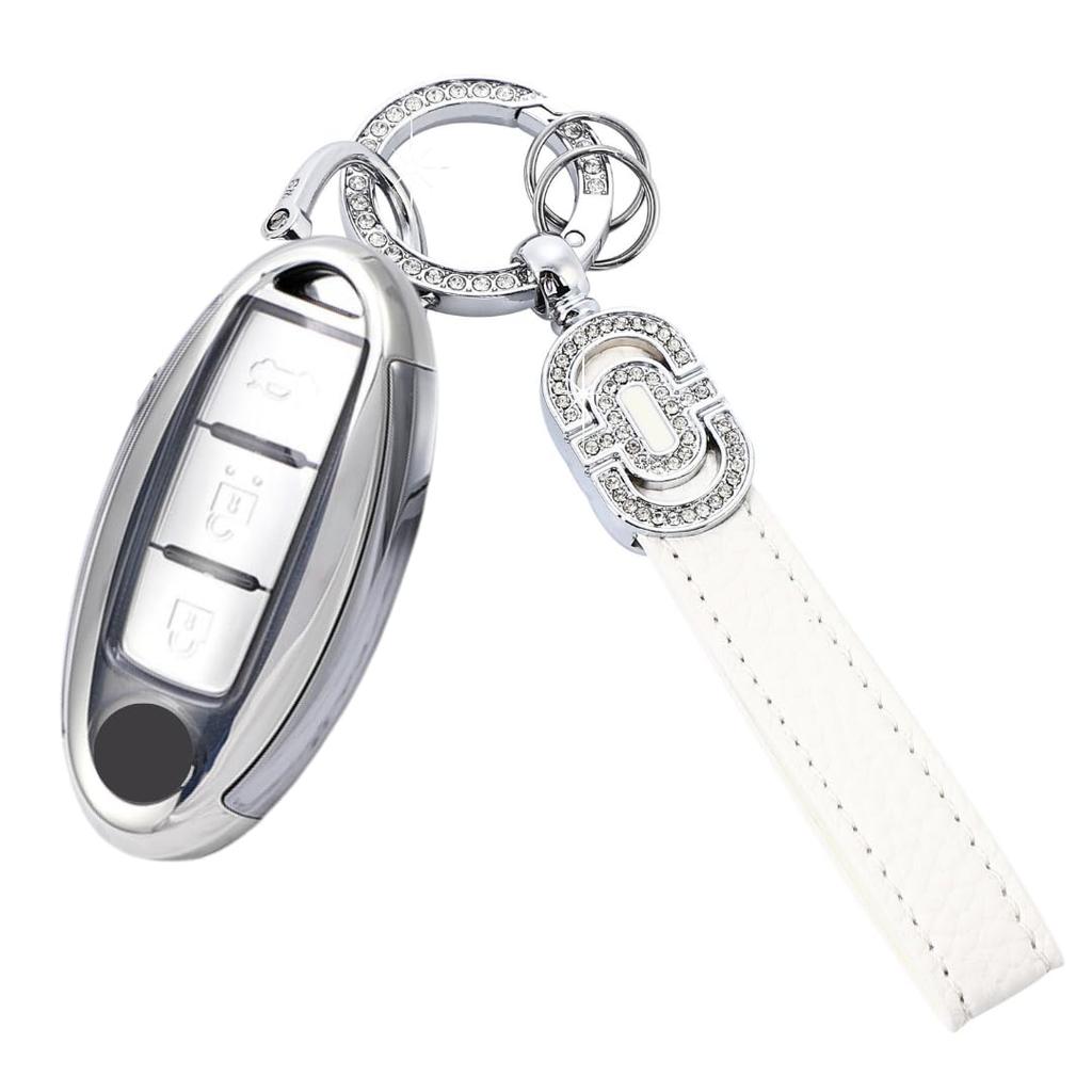Uccellino Delica Mini Key Case with Sparkly Strap, Compatible with Ek Cross, Ek Wagon, March, Cube, and Note, Cute for Women (Silver)