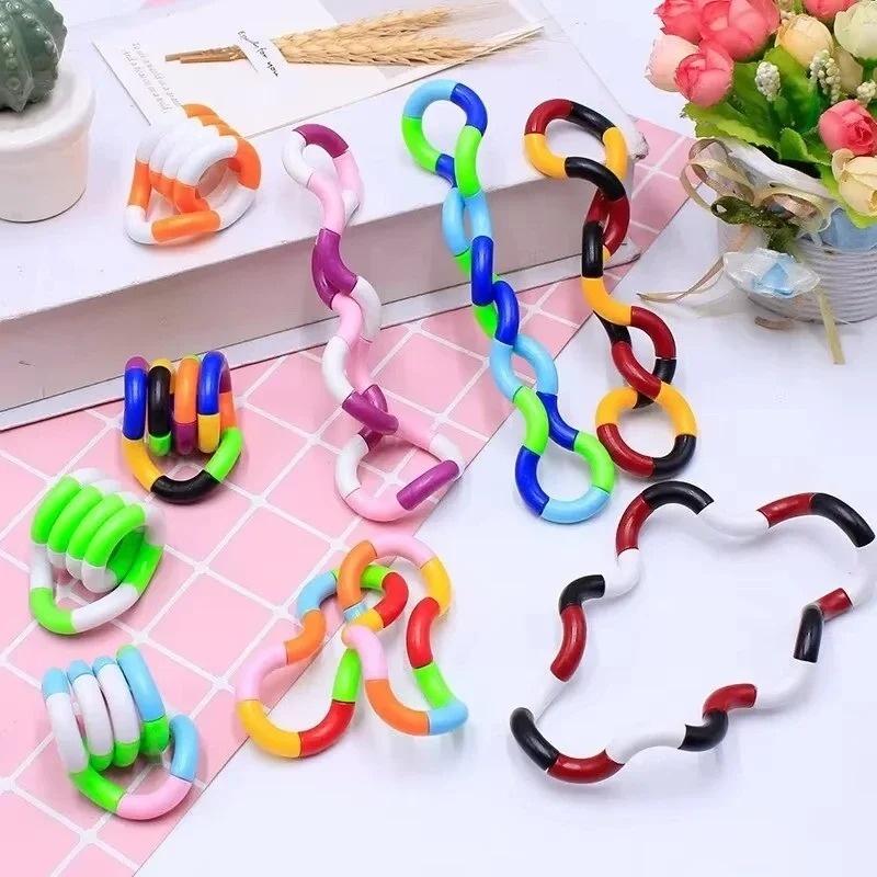Sensory Fidget Toys Multicolor Quiet Twisty Fidget Toys For Adult, Anxiety Stress Relief,, Twist, Chain Spinner Alternative Gift