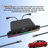 USB-концентратор, быстрое зарядное устройство для Tesla Model 3 Model Y, водонепроницаемая док-станция мощностью 27 Вт с подсветкой, выдвижным кабелем, 4 порта для зарядки, автомобильные аксессуары