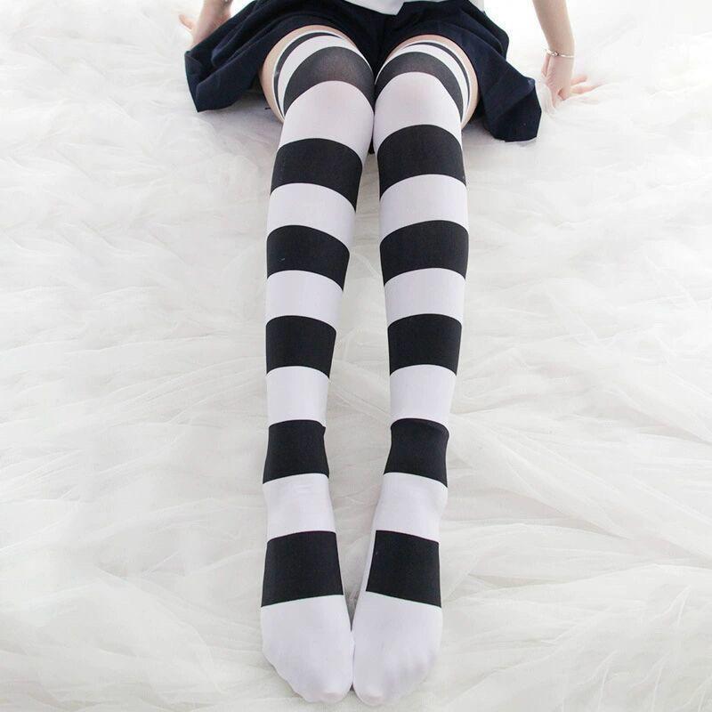 Гольфы Lolita Cat Claw с полосатым рисунком и розовой собачьей лапкой для девочек JK