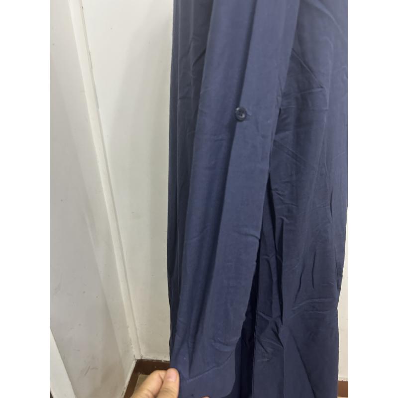 Women's Spring Summer Cotton Linen Maxi Dress Shirt Collar Long Sleeve Button Down Loose Plus Size Casual Dress with Pockets for Daily Vacation Wear