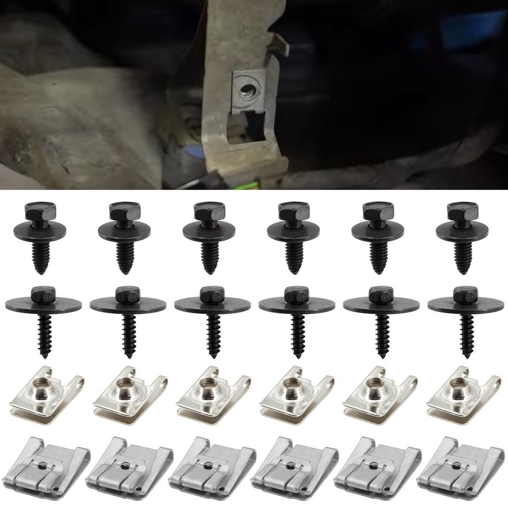 24Pcs Car Engine Undertray Fixing Clips Screws for Mercedes-Benz E-Class C-Class W203 W204 W211 Under Cover Rivet Fasteners