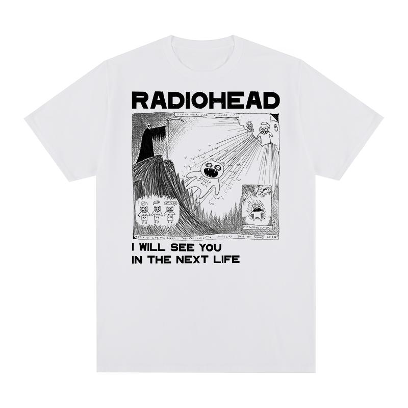 Radiohead Винтажная футболка Рок-группа Футболки Одежда Хлопок Унисекс Футболка Новая ФУТБОЛКА Женские топы