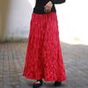 Women Vintage A-Line Skirts Elastic Waist Solid Color Cloths Autumn Soft Women Casual Skirts